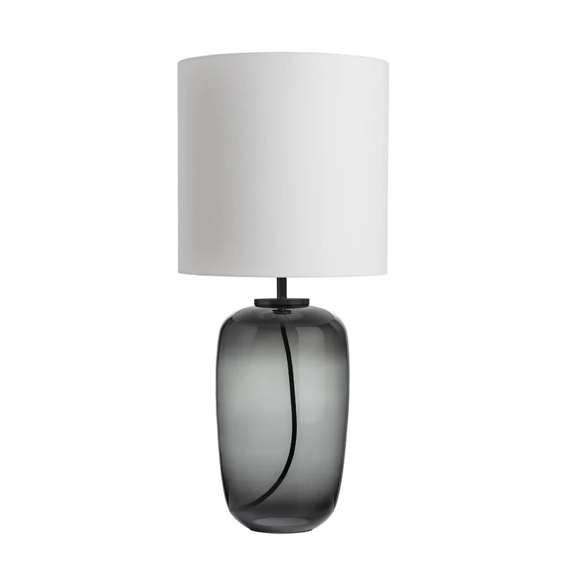 VEGA - Lampe à poser en verre soufflé et textile, style scandinave