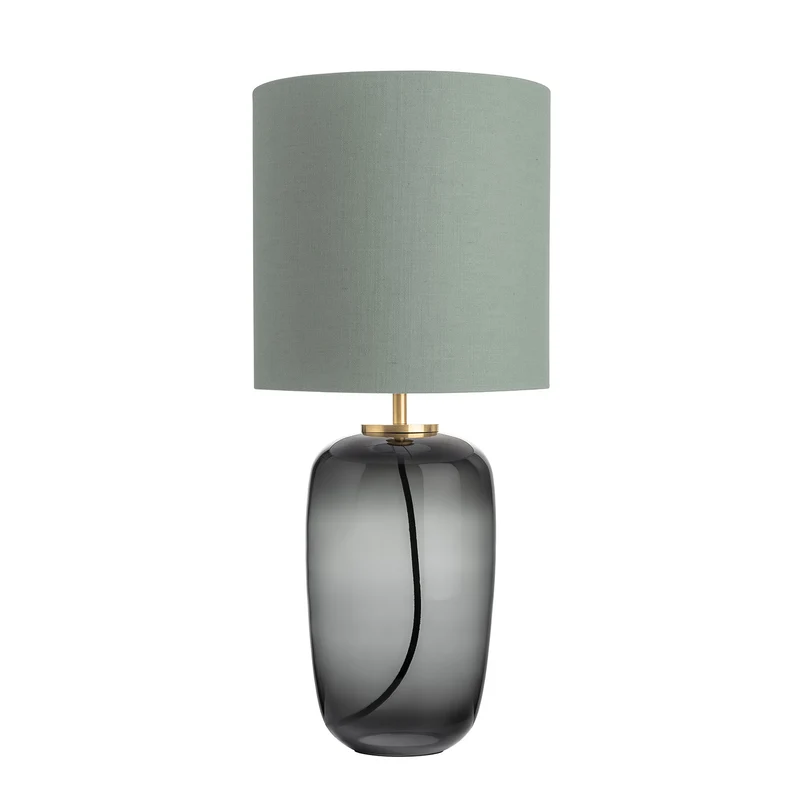 VEGA - Lampe à poser en verre soufflé et textile, style scandinave