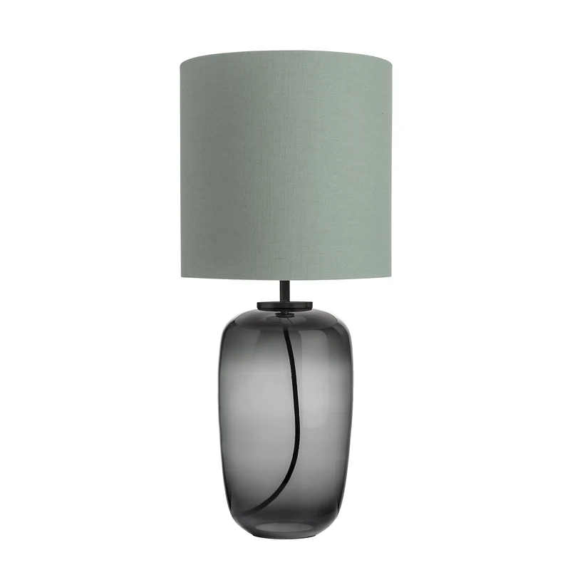 VEGA - Lampe à poser en verre soufflé et textile, style scandinave