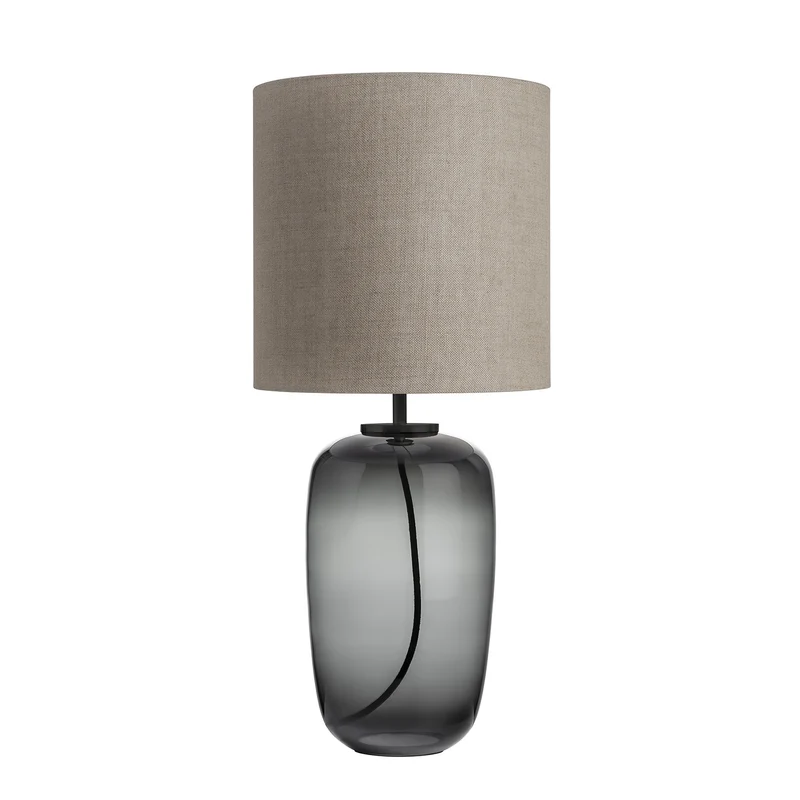 VEGA - Lampe à poser en verre soufflé et textile, style scandinave
