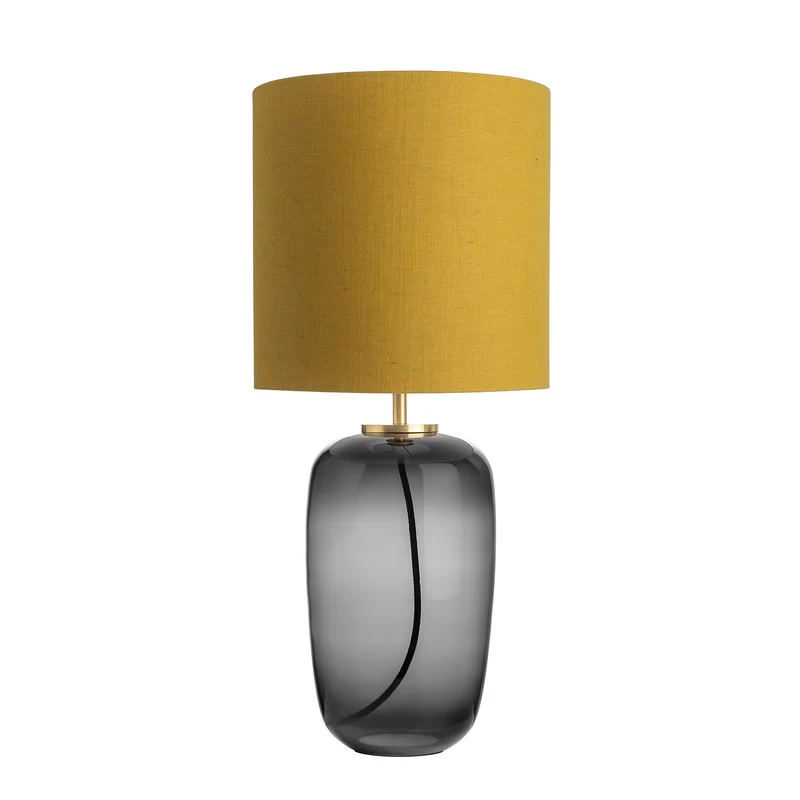 VEGA - Lampe à poser en verre soufflé et textile, style scandinave