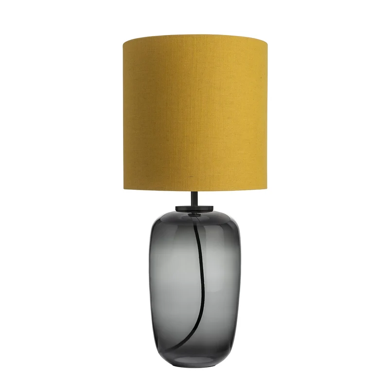VEGA - Lampe à poser en verre soufflé et textile, style scandinave