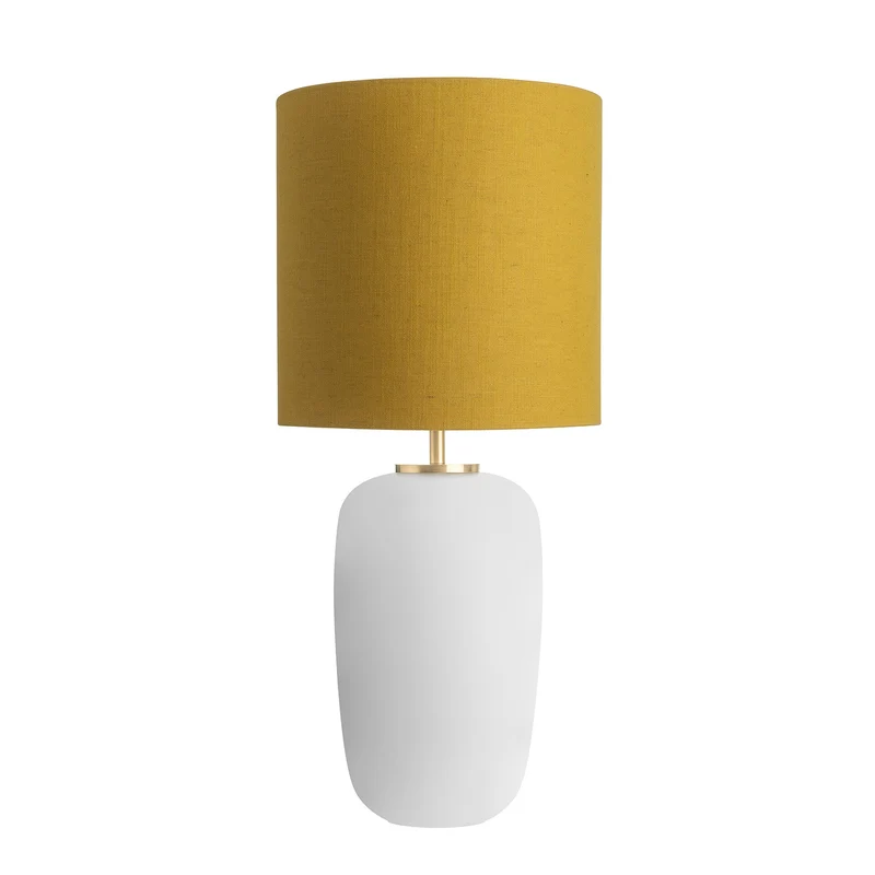 VEGA - Lampe à poser en verre soufflé et textile, style scandinave