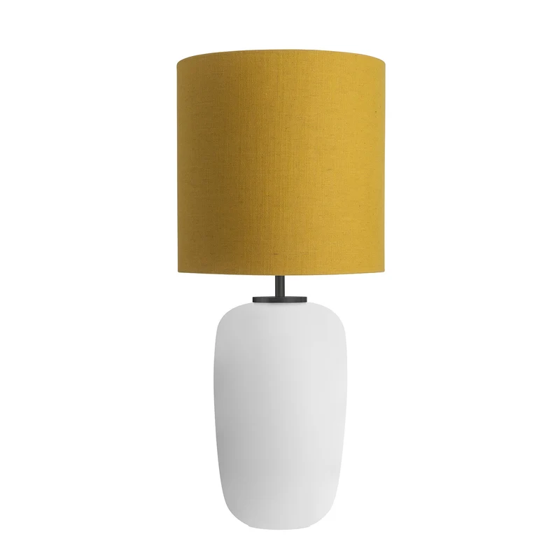 VEGA - Lampe à poser en verre soufflé et textile, style scandinave