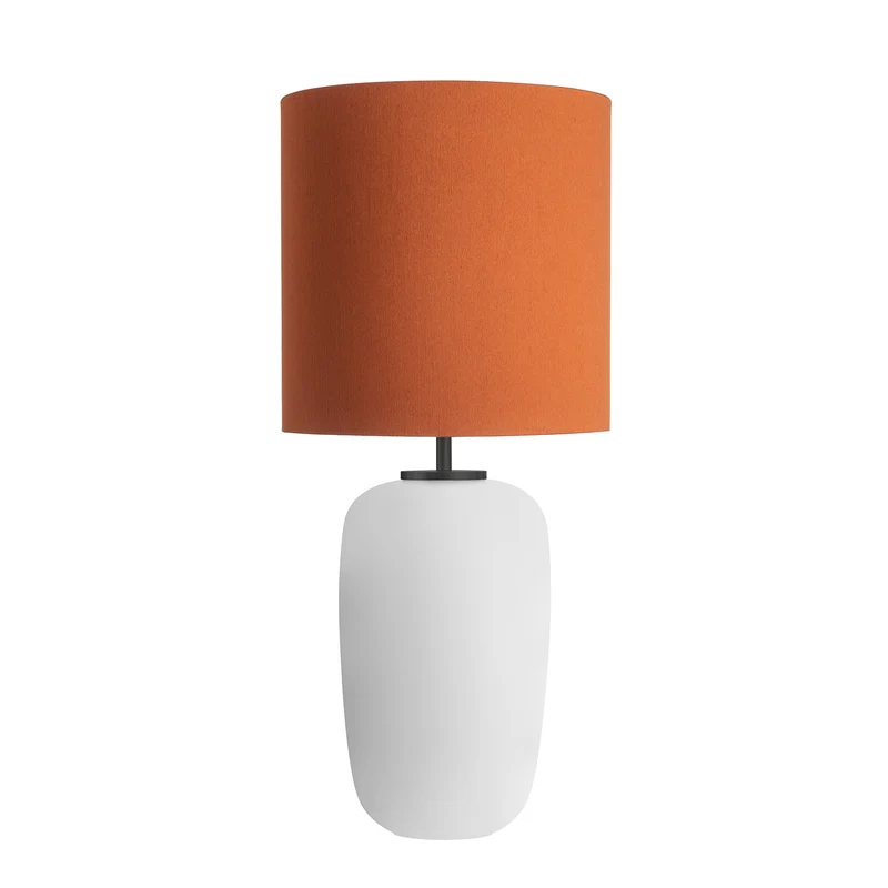 VEGA - Lampe à poser en verre soufflé et textile, style scandinave