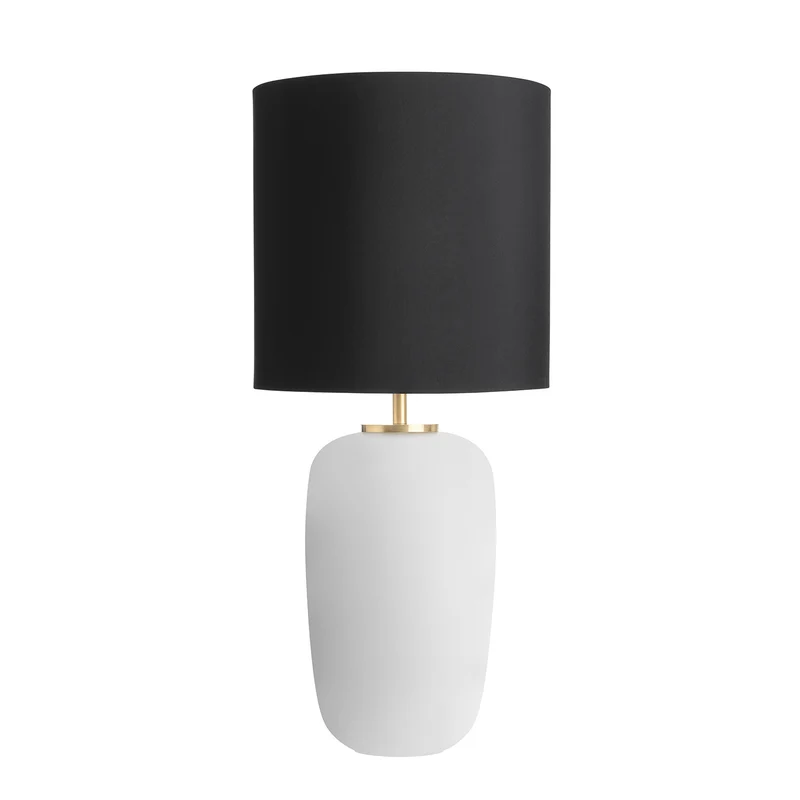 VEGA - Lampe à poser en verre soufflé et textile, style scandinave
