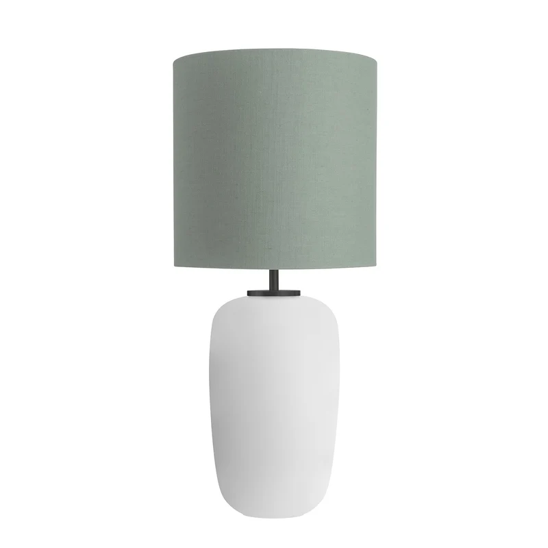 VEGA - Lampe à poser en verre soufflé et textile, style scandinave