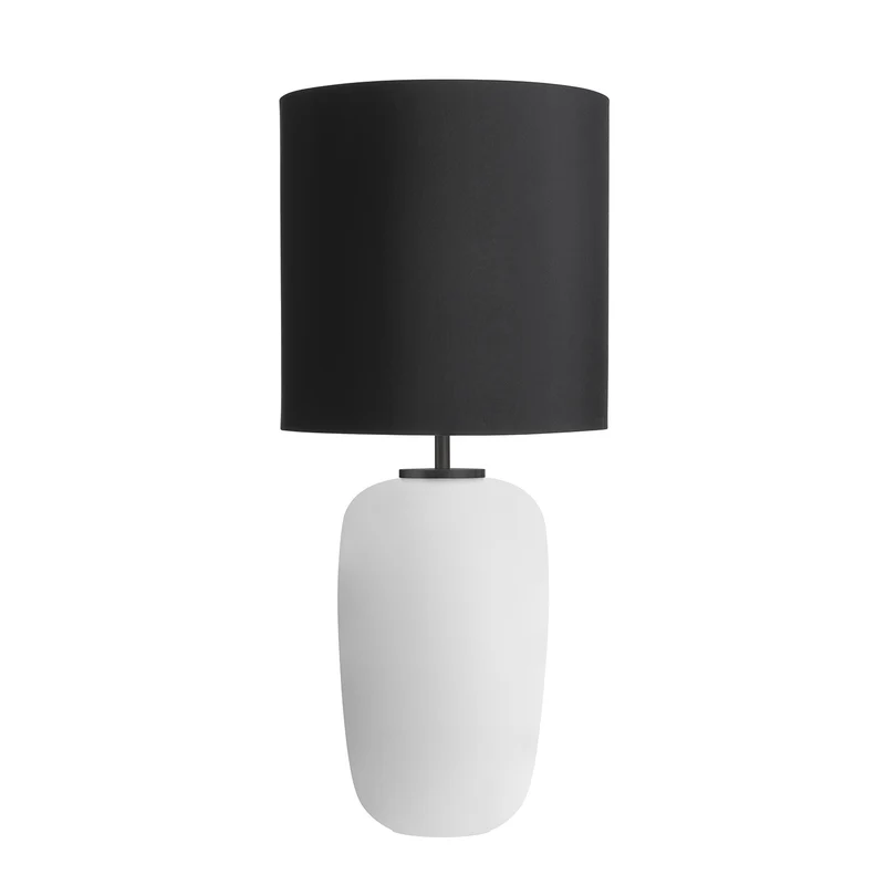 VEGA - Lampe à poser en verre soufflé et textile, style scandinave