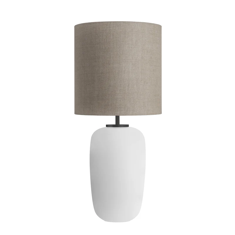 VEGA - Lampe à poser en verre soufflé et textile, style scandinave