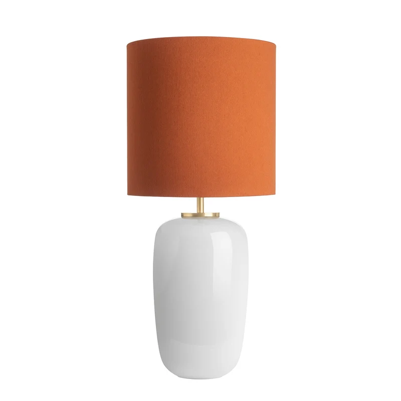 VEGA - Lampe à poser en verre soufflé et textile, style scandinave