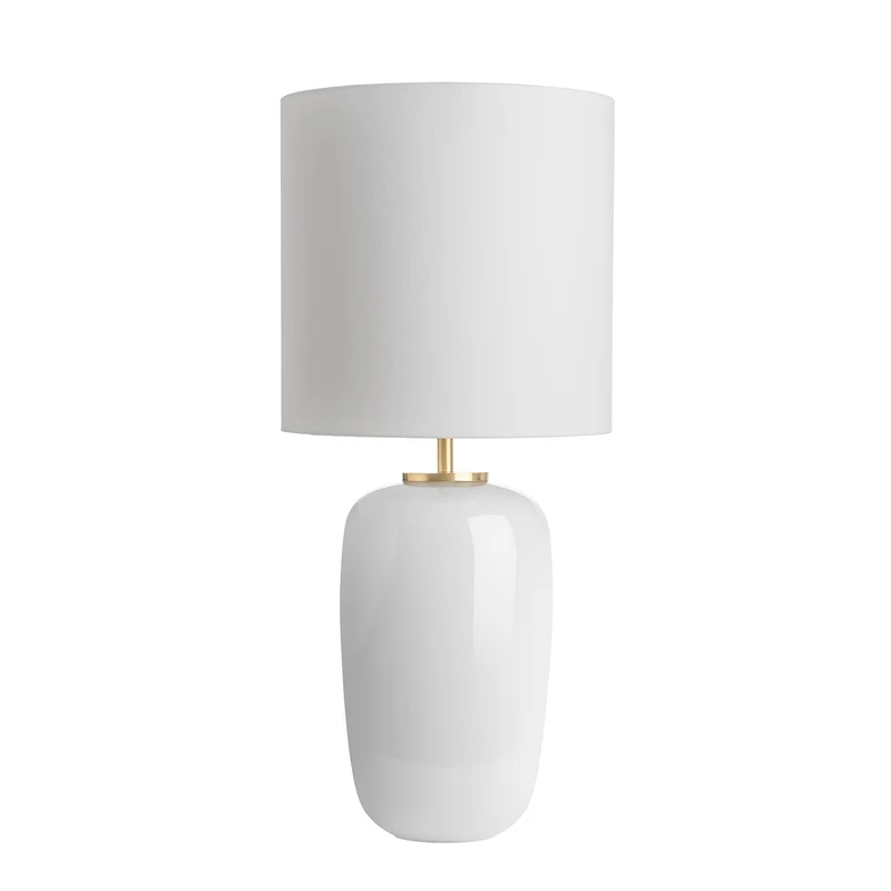 VEGA - Lampe à poser en verre soufflé et textile, style scandinave