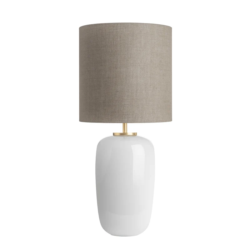 VEGA - Lampe à poser en verre soufflé et textile, style scandinave