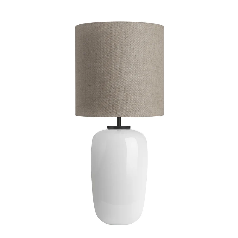 VEGA - Lampe à poser en verre soufflé et textile, style scandinave
