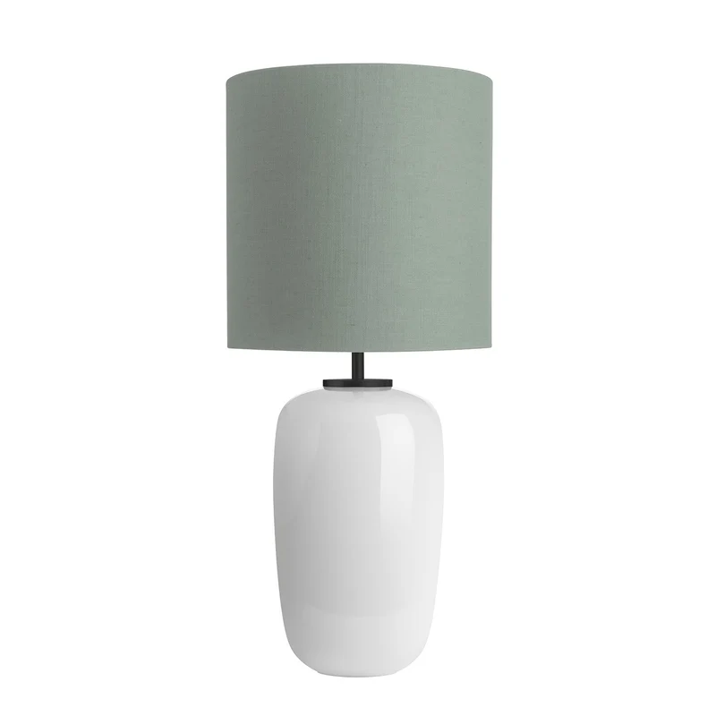 VEGA - Lampe à poser en verre soufflé et textile, style scandinave