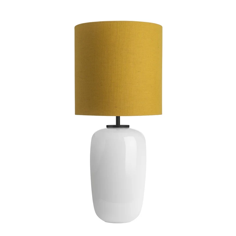 VEGA - Lampe à poser en verre soufflé et textile, style scandinave