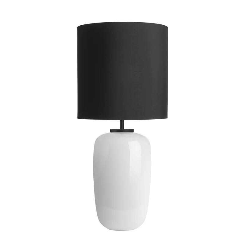 VEGA - Lampe à poser en verre soufflé et textile, style scandinave