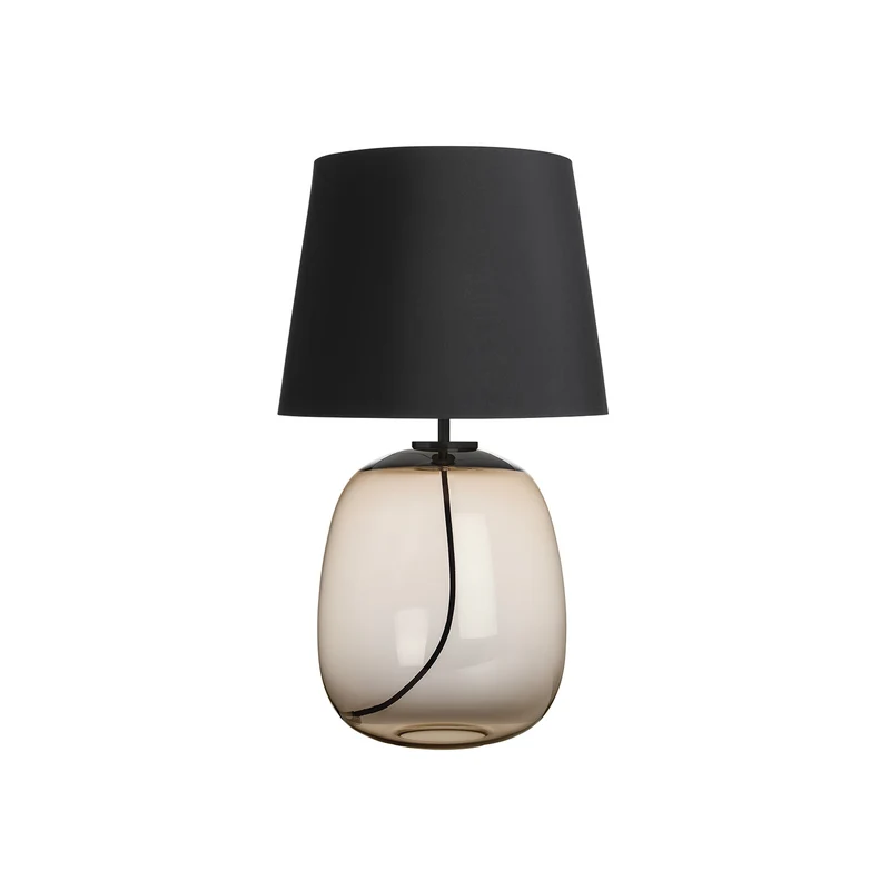 AUSTRA - Lampe à poser en verre soufflé, textile et acier, style scandinave, H 76 cm