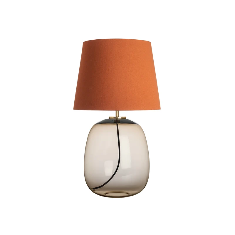 AUSTRA - Lampe à poser en verre soufflé, textile et acier, style scandinave, H 76 cm