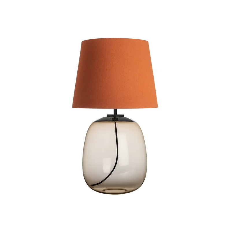 AUSTRA - Lampe à poser en verre soufflé, textile et acier, style scandinave, H 76 cm