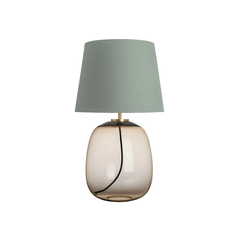 AUSTRA - Lampe à poser en verre soufflé, textile et acier, style scandinave, H 76 cm