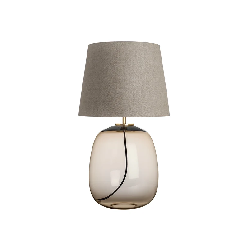 AUSTRA - Lampe à poser en verre soufflé, textile et acier, style scandinave, H 76 cm