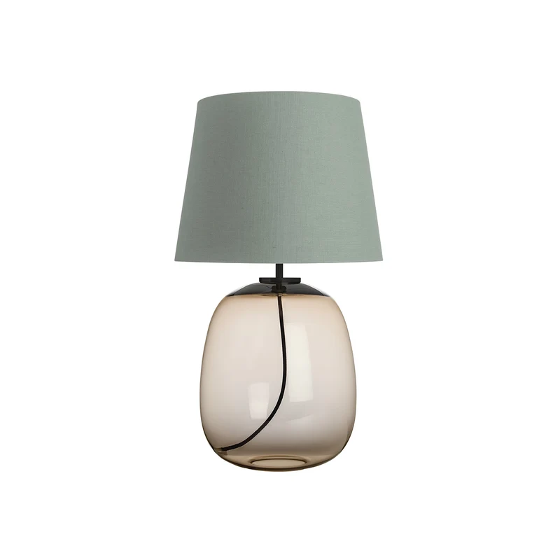AUSTRA - Lampe à poser en verre soufflé, textile et acier, style scandinave, H 76 cm