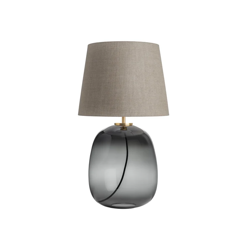 AUSTRA - Lampe à poser en verre soufflé, textile et acier, style scandinave, H 76 cm