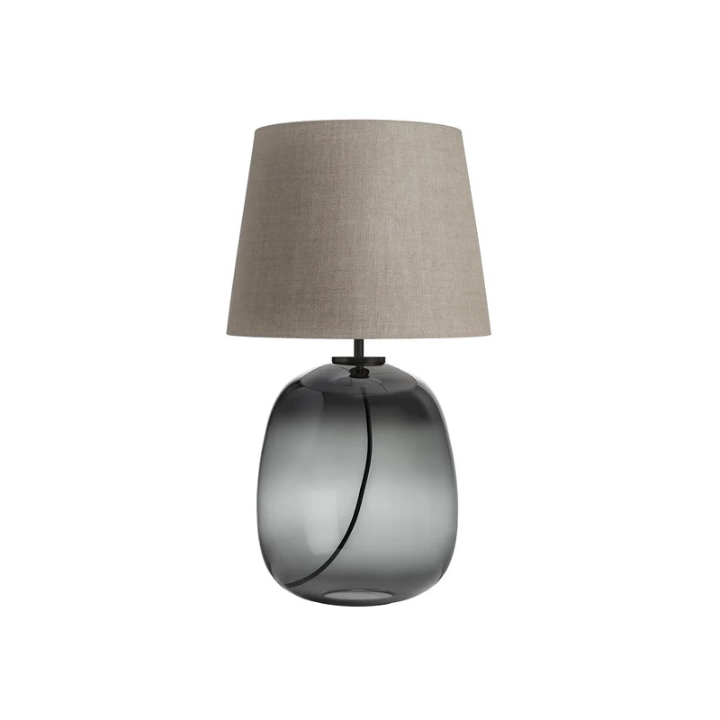 AUSTRA - Lampe à poser en verre soufflé, textile et acier, style scandinave, H 76 cm