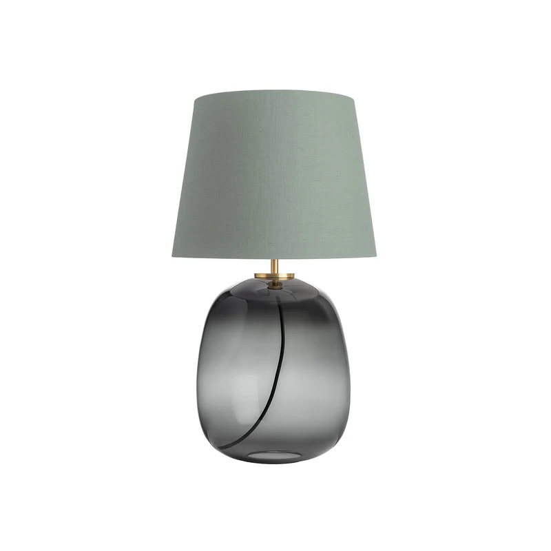 AUSTRA - Lampe à poser en verre soufflé, textile et acier, style scandinave, H 76 cm