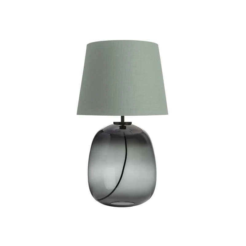 AUSTRA - Lampe à poser en verre soufflé, textile et acier, style scandinave, H 76 cm