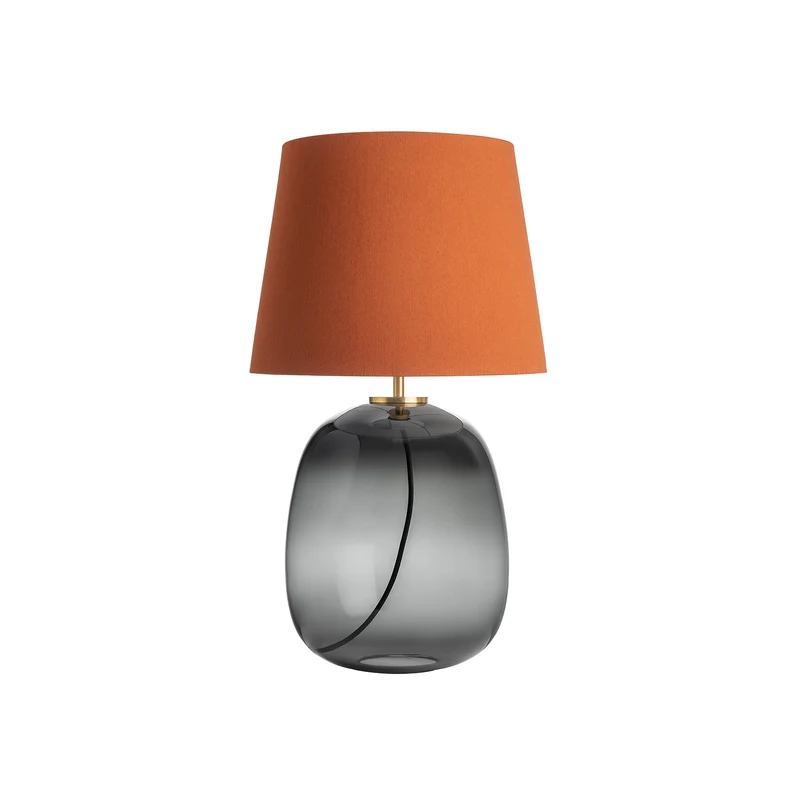 AUSTRA - Lampe à poser en verre soufflé, textile et acier, style scandinave, H 76 cm
