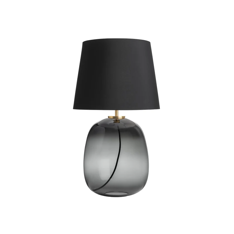 AUSTRA - Lampe à poser en verre soufflé, textile et acier, style scandinave, H 76 cm