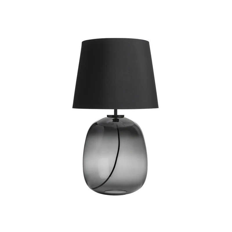 AUSTRA - Lampe à poser en verre soufflé, textile et acier, style scandinave, H 76 cm