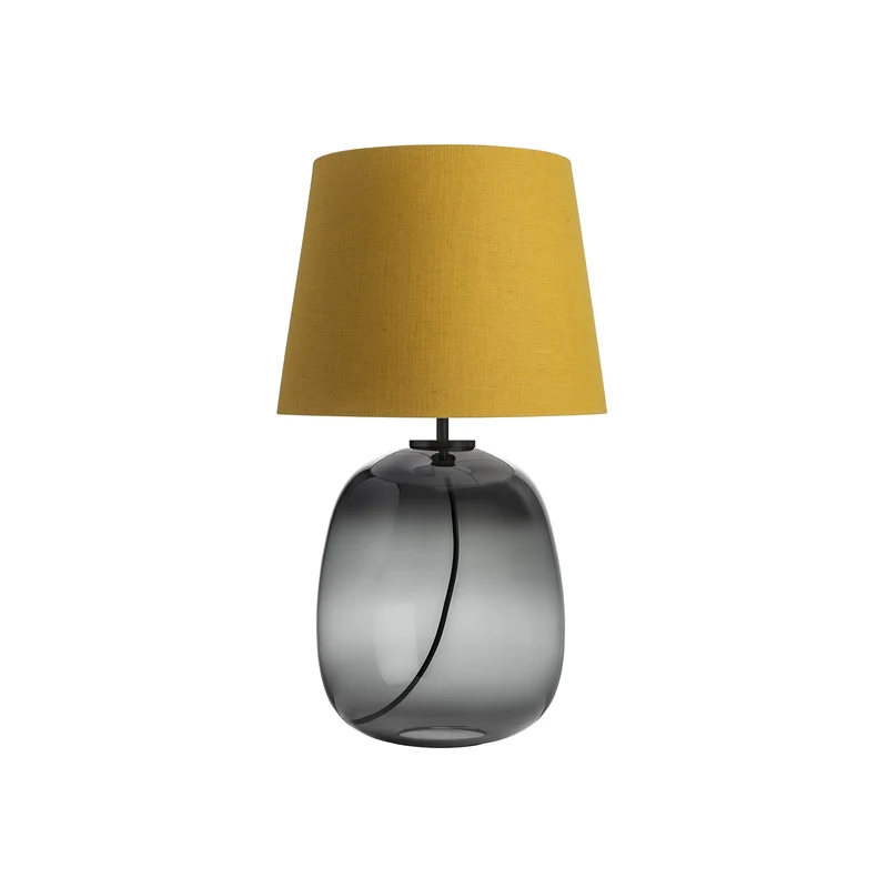 AUSTRA - Lampe à poser en verre soufflé, textile et acier, style scandinave, H 76 cm