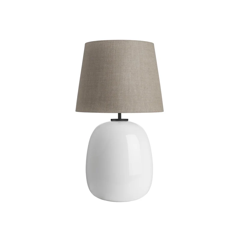 AUSTRA - Lampe à poser en verre soufflé, textile et acier, style scandinave, H 76 cm