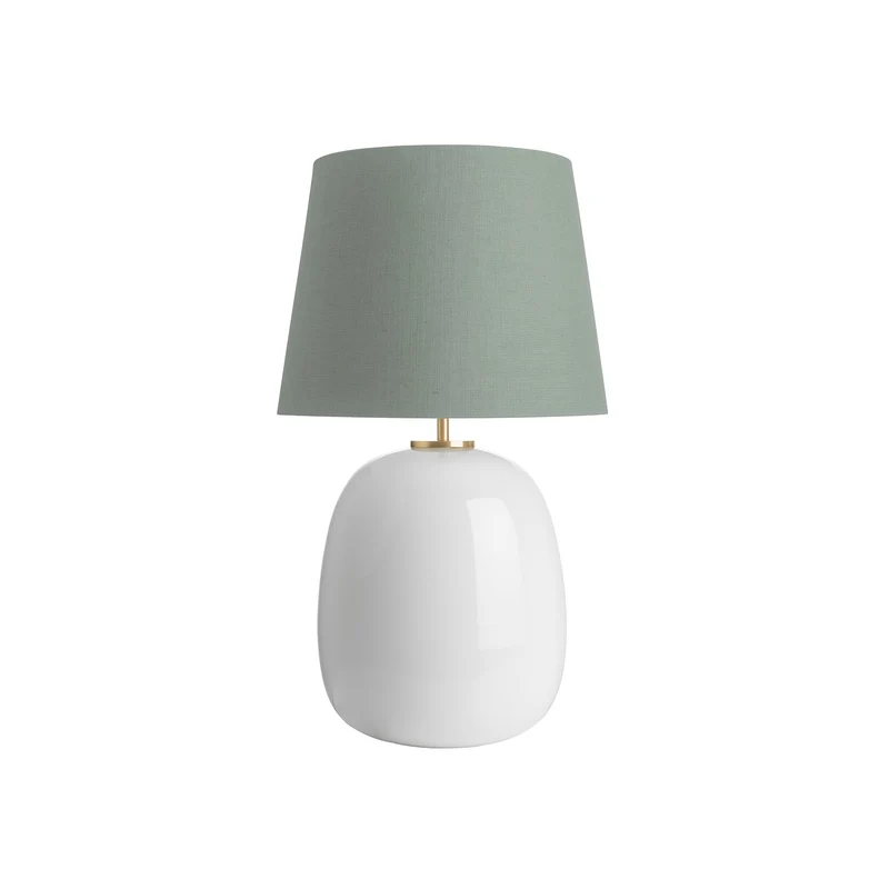 AUSTRA - Lampe à poser en verre soufflé, textile et acier, style scandinave, H 76 cm
