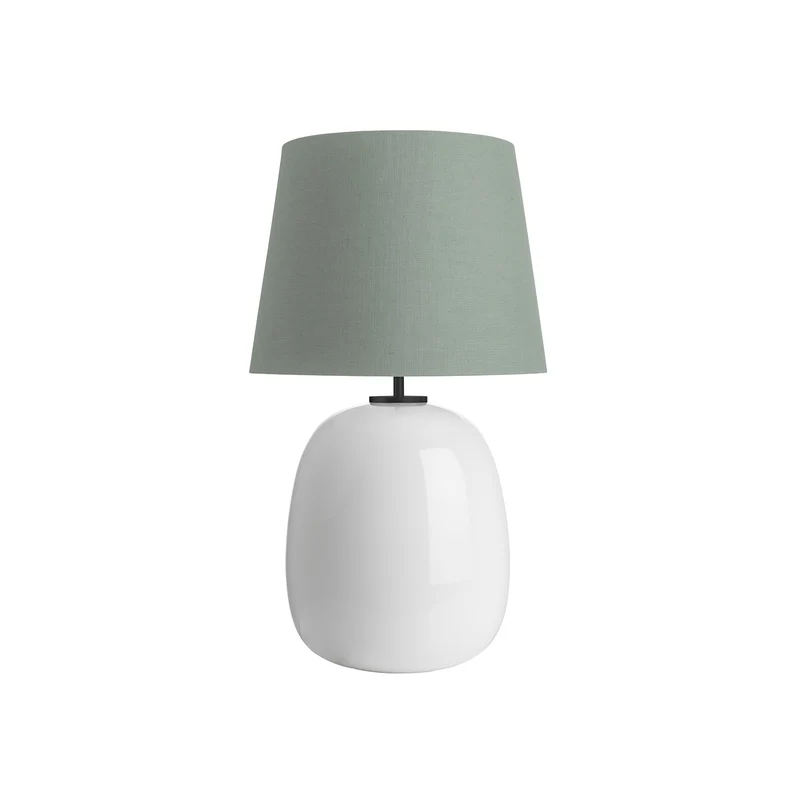 AUSTRA - Lampe à poser en verre soufflé, textile et acier, style scandinave, H 76 cm