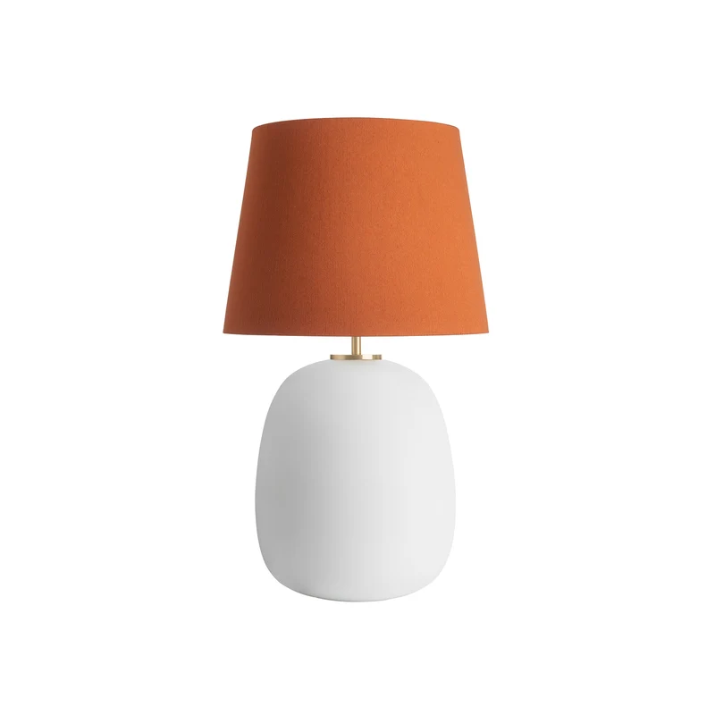 AUSTRA - Lampe à poser en verre soufflé, textile et acier, style scandinave, H 76 cm