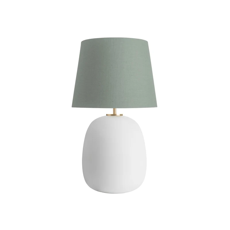 AUSTRA - Lampe à poser en verre soufflé, textile et acier, style scandinave, H 76 cm