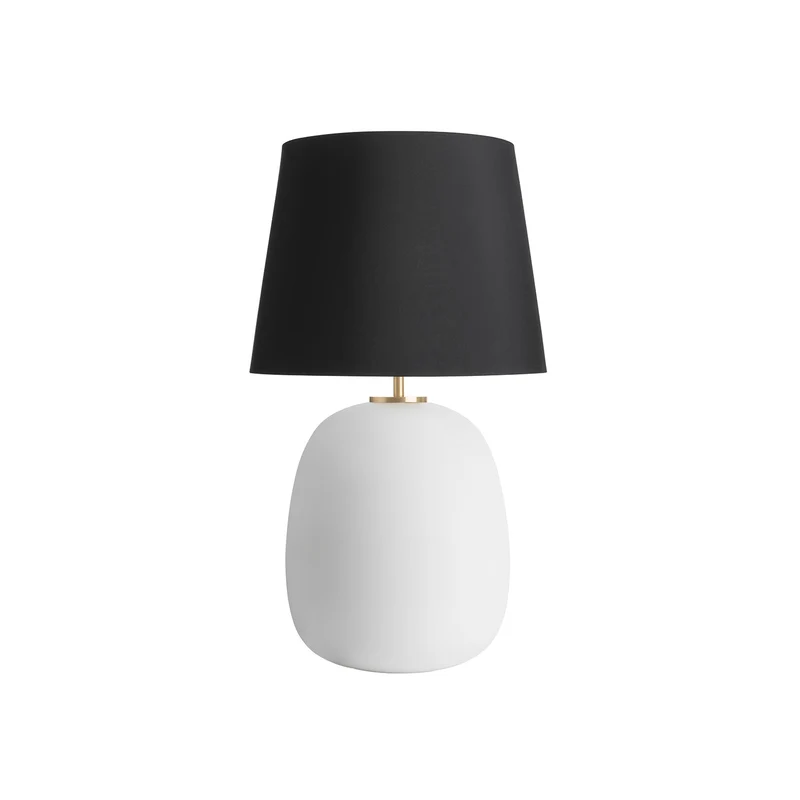 AUSTRA - Lampe à poser en verre soufflé, textile et acier, style scandinave, H 76 cm