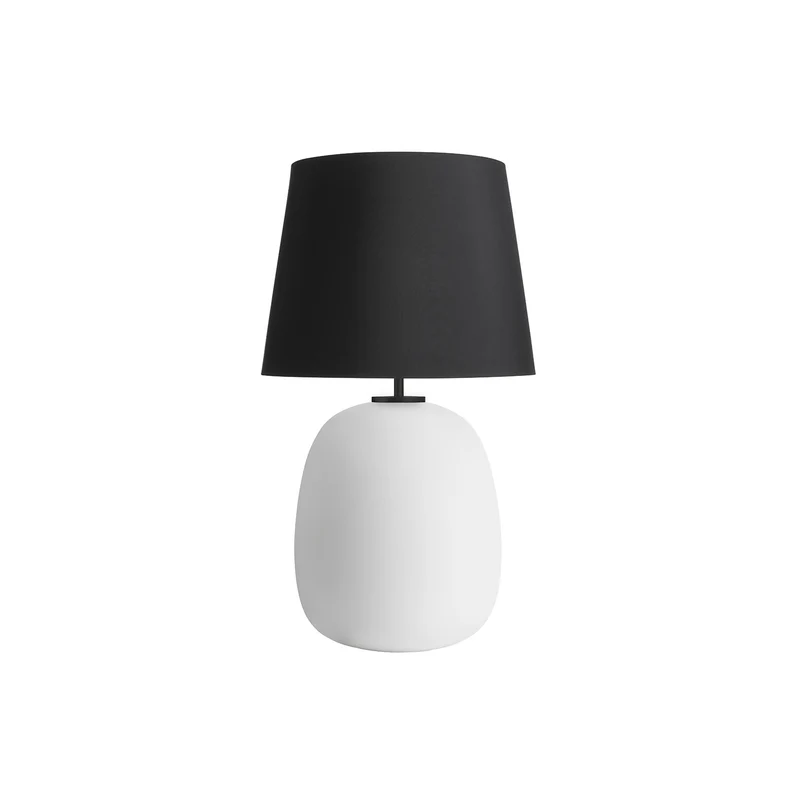 AUSTRA - Lampe à poser en verre soufflé, textile et acier, style scandinave, H 76 cm