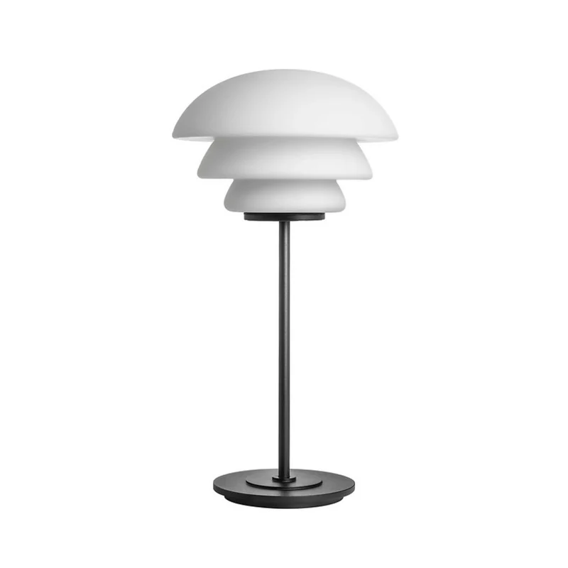 ARCHIVE 4006 - Lampe à poser en verre soufflé et acier laqué, style scandinave