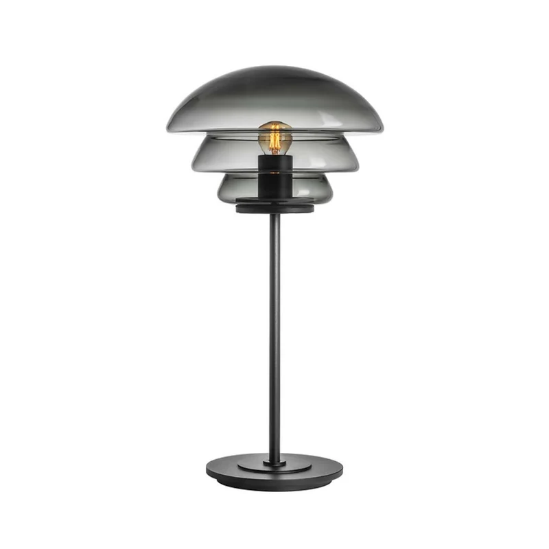 ARCHIVE 4006 - Lampe à poser en verre soufflé et acier laqué, style scandinave