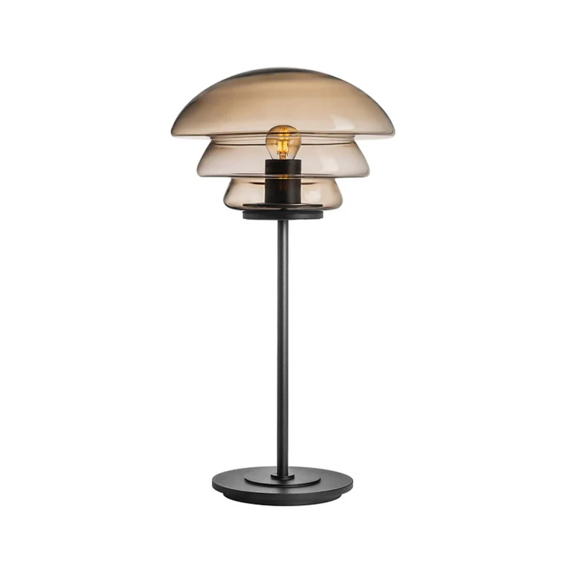 ARCHIVE 4006 - Lampe à poser en verre soufflé et acier laqué, style scandinave