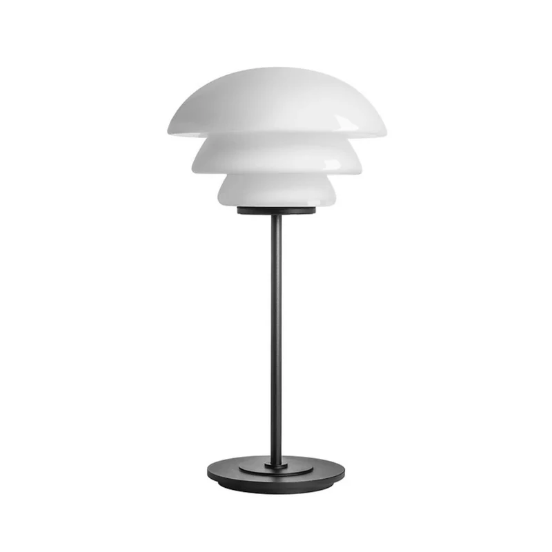 ARCHIVE 4006 - Lampe à poser en verre soufflé et acier laqué, style scandinave