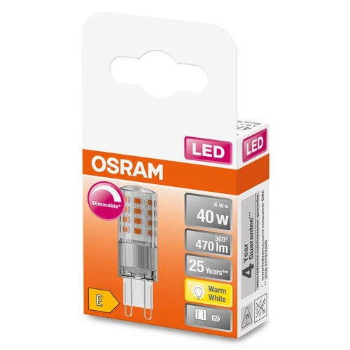 OSRAM lampadina LED a spina dimmerabile (ex 40W) 4,4W / 2700K bianco caldo PIN G9