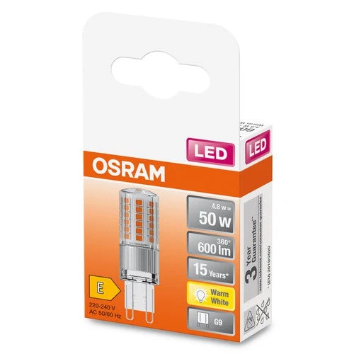 OSRAM LED lampadina a spillo (ex 48W) 4,8W / 2700K bianco caldo PIN G9
