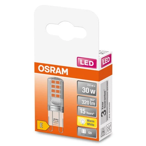 OSRAM lampadina LED a spina (ex 30W) 2,6W / 2700K bianco caldo PIN G9