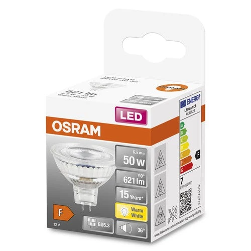 OSRAM LED STAR MR16 12V Faretto LED (ex 50W) 6.5W / 2700K Bianco caldo GU5.3