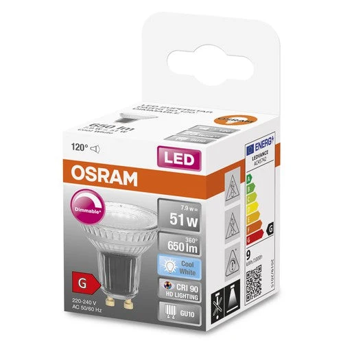 OSRAM LED SUPERSTAR PAR16 LED Spot opaco dimmerabile (ex 80W) 8,3W / 4000K Bianco freddo GU10